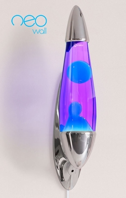 Mathmos Neo Muur lavalamp Zilver - Violet met Turquoise lava