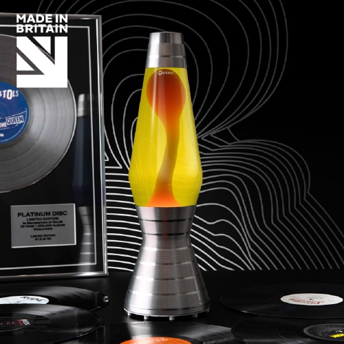 Mathmos Astro Vinyl Platinum - Geel met Oranje lava