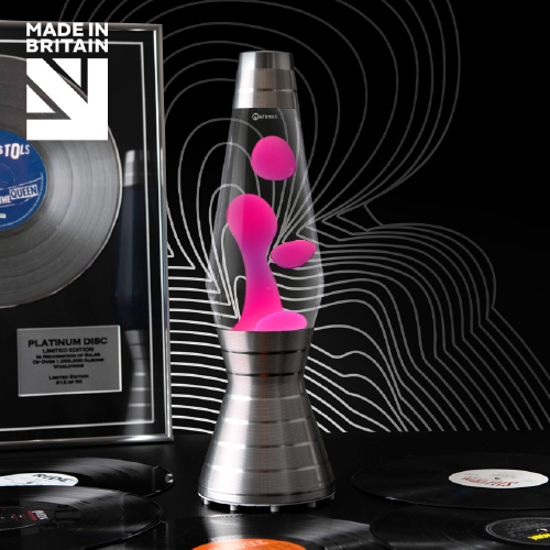 Mathmos Astro Vinyl Platinum - Helder met roze lava