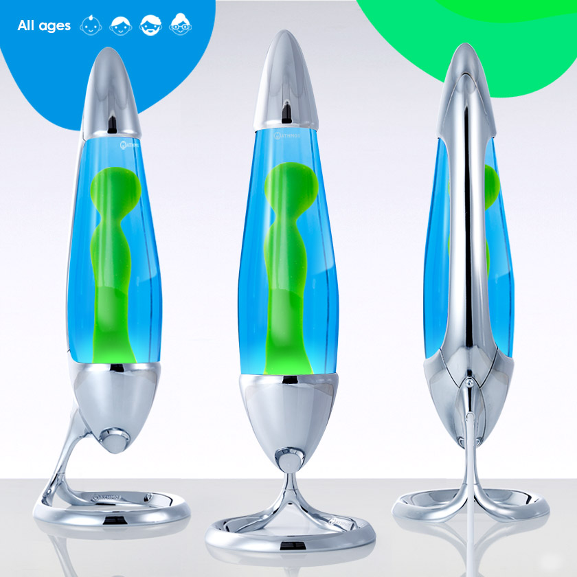 Mathmos Neo Zilver Lavalamp Blauw/Groen