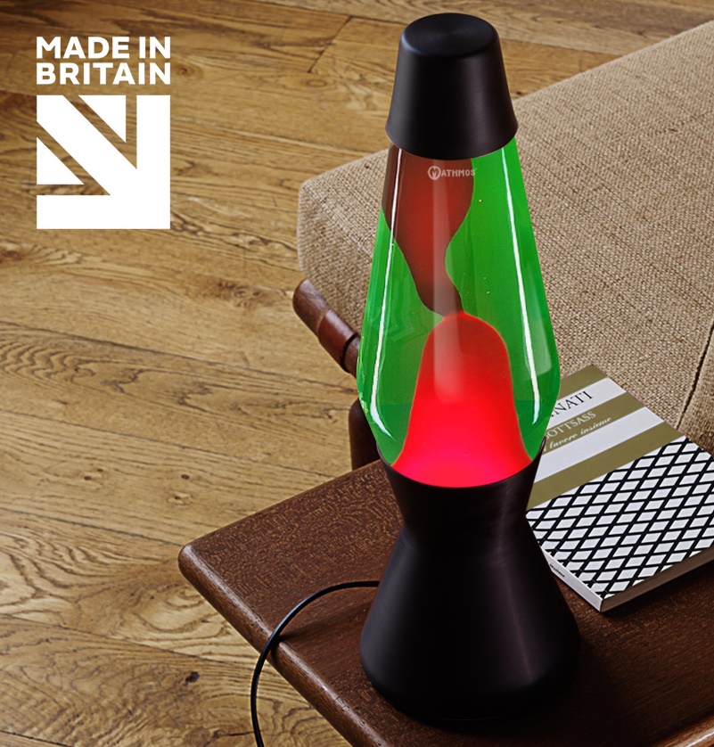 Mathmos Astro Zwart Lavalamp Groen/Rood