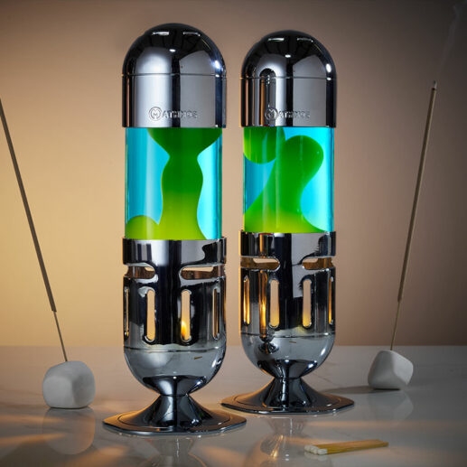 Pod waxinelicht lavalamp Zilver